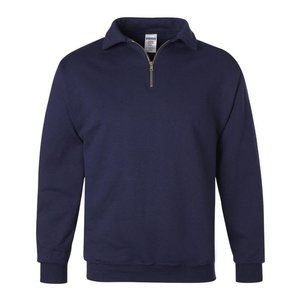 Jerzees Adult Super Sweats NuBlend Fleece Quarter Zip Pullover-4528-J Navy